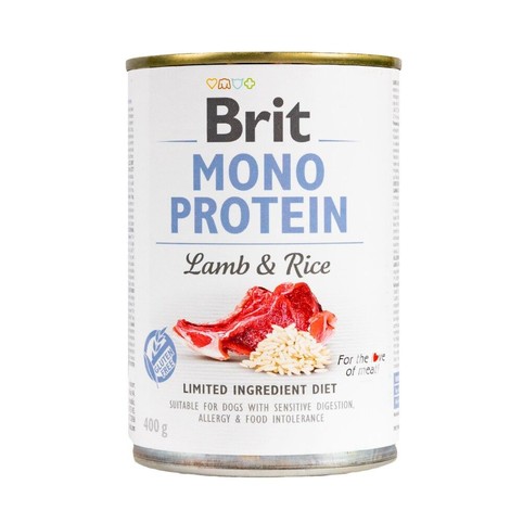 Корм Brit Care Mono Protein з ягням та рисом вологий для собак 400г