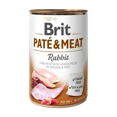 Корм Brit Care Pate&Meat з кроликом вологий для собак 400г