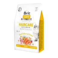 Корм Brit Care з лососем та куркою догляд за шерстю беззерновий сухий для котів 400г