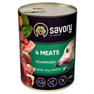 Корм Savory Dog паштет з чотирма видами м’яса для дорослих собак усіх порід 400г