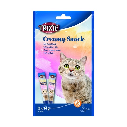 Ласощі Trixie Creamy Snacks з білою рибою для котів 5x14г