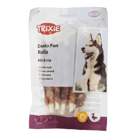 Ласощі Trixie Denta Fun Rolls з качкою для зубів палички 12см для собак 10шт 80г