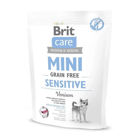 Корм Brit Care з олениною сухий беззерновий для собак малих порід з чутливим травленням 400г