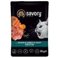 Корм Savory з лососем та морквою у соусі вологий для кошенят 85г