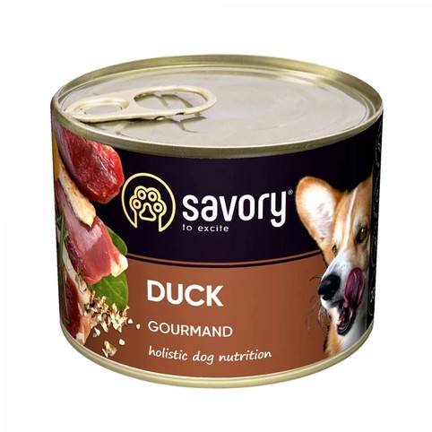 Корм Savory Dog Gourmand паштет з качкою вологий для дорослих собак усіх порід 200г