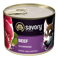 Корм Savory Dog Gourmand паштет з яловичиною вологий для дорослих собак усіх порід 200г