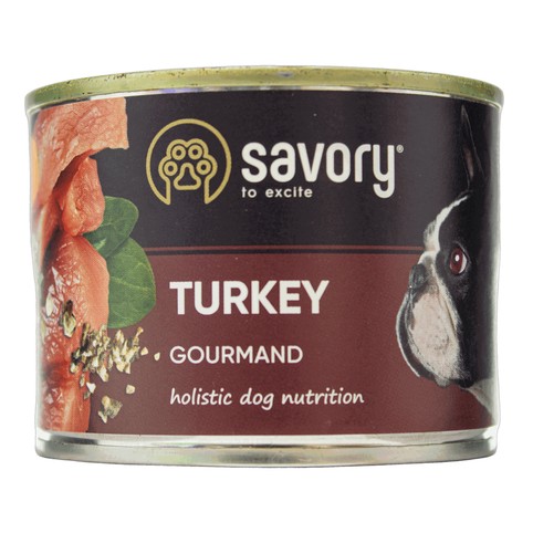 Корм Savory Dog Gourmand паштет з індичкою для дорослих собак усіх порід 200г