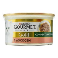 Корм Purina Gourmet Gold Соковита насолода з лососем для котів з/б 85г