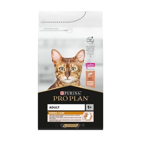 Корм ProPlan Derma Care з лососем для виведення шерсті сухий для котів 1,5кг