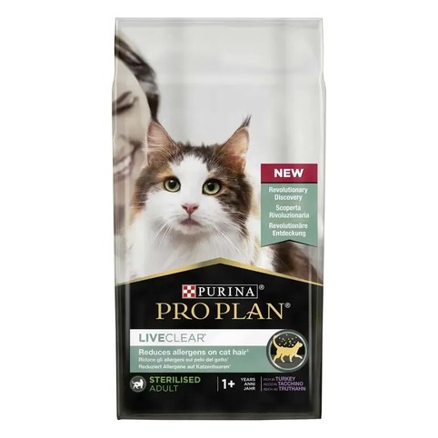 Корм ProPlan LiveClear Sterilised з індичкою сухий для стерилізованих котів 1,4кг