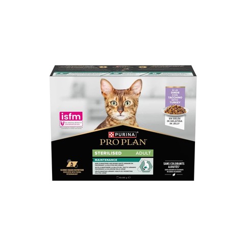 Корм ProPlan Sterilised з індичкою для стерилізованих котів 10x85г