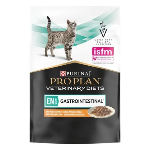 Дієтичний корм ProPlan Veterinary Diets EN Gastrointestinal з куркою шматочки у підливці при хворобах шлунково-кишкового тракту для котів 85г